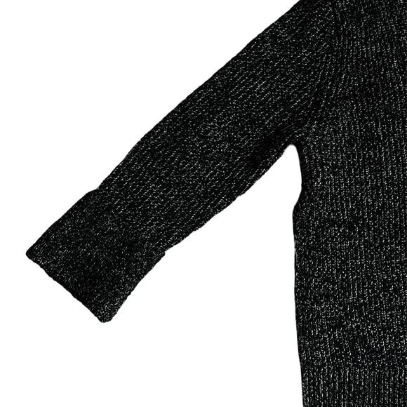 Athleta Shasta V-Neck Sweater Black Marl  Long Size M Wool Blend - Picture 4 of 9